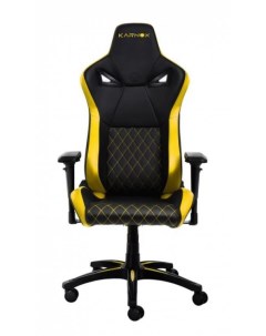 Кресло игровое Legend желто черное экокожа поясничная поддержка нейлоновая крестовина до 135кг механ Karnox