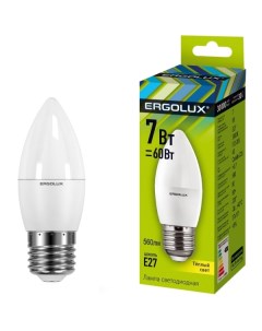 Лампа Ergolux LED C35 7W E27 3K 10 штук LED C35 7W E27 3K 10 штук