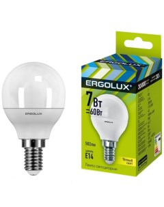 Лампа Ergolux LED G45 7W E14 3K 10 штук LED G45 7W E14 3K 10 штук