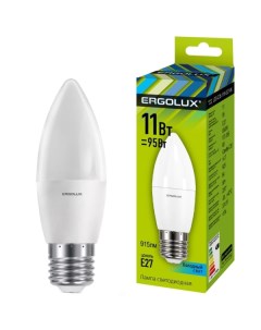 Лампа Ergolux LED C35 11W E27 4K 10 штук LED C35 11W E27 4K 10 штук