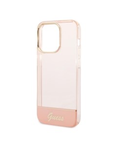 Чехол Guess на iPhone 14 Pro Max PC TPU Translucent Pink на iPhone 14 Pro Max PC TPU Translucent Pin