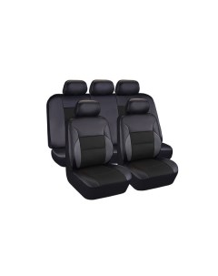 Чехлы для автомобильных сидений Kraft KT 835641 Luxury экокожа черный серый KT 835641 Luxury экокожа Крафт