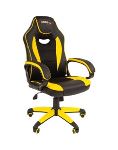 Кресло компьютерное Brabix Blaze GM 162 тк э кожа ч желтое Blaze GM 162 тк э кожа ч желтое