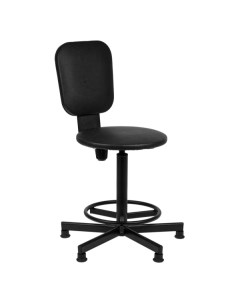 Кресло компьютерное нет бренда РС37 со спинкой кожзам черное Нет Бренда Кресло компьютерное нет брен Нет бренда
