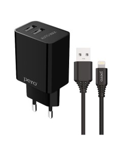 Сетевое зарядное устройство USB Pero ТС02BL2AL черный ТС02BL2AL черный Péro