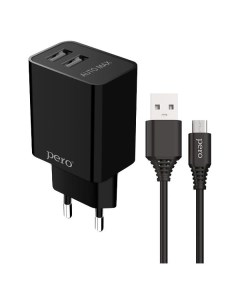 Сетевое зарядное устройство USB Pero ТС02BL2AM черный ТС02BL2AM черный Péro