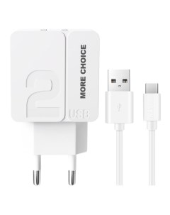 Сетевое зарядное устройство USB More Choice NC46a 1м White White NC46a 1м White White More choice