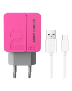 Сетевое зарядное устройство USB More Choice NC46m 1м Pink NC46m 1м Pink More choice