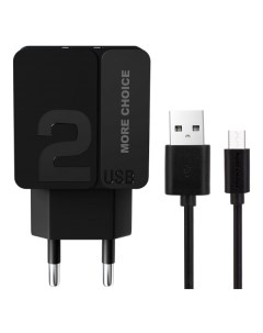 Сетевое зарядное устройство USB More Choice NC46m 1м Black Black NC46m 1м Black Black More choice