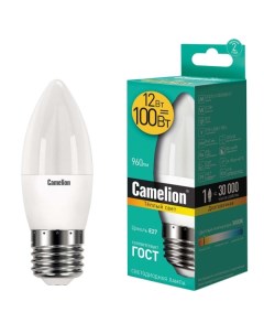 Лампа Camelion LED12 C35 830 E27 10 штук LED12 C35 830 E27 10 штук