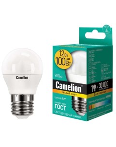 Лампа Camelion LED12 G45 830 E27 10 штук LED12 G45 830 E27 10 штук