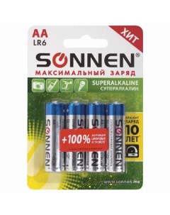 Батарейка алкалиновая щелочная Sonnen 451094 AA 4 штуки 451094 AA 4 штуки