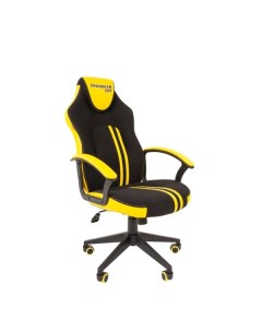 Кресло компьютерное игровое Chairman Game 26 ткань черный желтый Game 26 ткань черный желтый