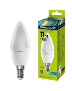 Лампа Ergolux LED C35 11W E14 4K 10 штук LED C35 11W E14 4K 10 штук