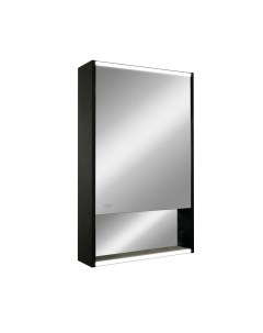 Шкаф зеркальный подвесной Line с LED подсветкой 50x80 см цвет черный Без бренда
