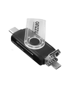 Карт ридер OTG USB Type C MicroUSB USB2 0 SD microSD GR 325B Ginzzu