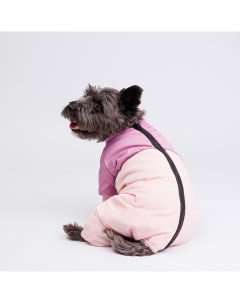 Комбинезон с диагональным замком для собак M розовый девочка Petmax