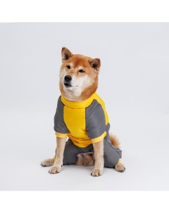 Комбинезон на замке для собак 2XL желто серый Petmax