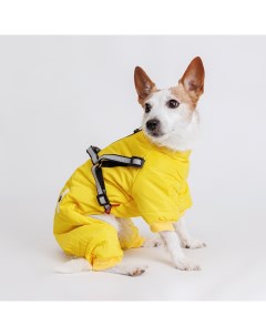Комбинезон со шлейкой для собак L желтый Petmax