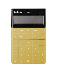 Калькулятор настольный PowerTX 12 разрядов двойное питание 16 5 х 10 5 х 1 3 см золотой Berlingo