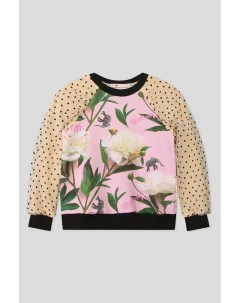 Комбинированная блуза с цветочным принтом Choupette