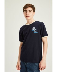 Хлопковая футболка с принтом Смена