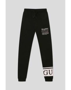 Хлопковые брюки с логотипом бренда Guess