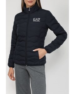 Стеганная утепленная куртка с высоким воротником Ea7