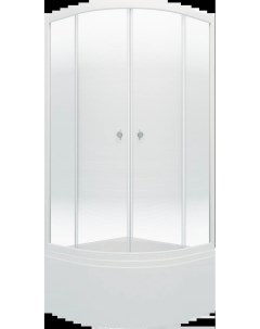 Душевой уголок Лайт Б 90х90 с поддоном профиль белый стекло градиент Тритон