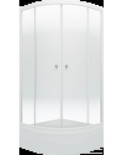 Душевой уголок Лайт В 100х100 с поддоном профиль белый стекло градиент Тритон