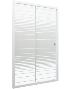 Душевая дверь в нишу Слайд 120х185 профиль белый стекло прозрачное с узором Тритон