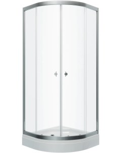 Душевой уголок Альфа 90х90 с поддоном профиль хром стекло прозрачное Тритон