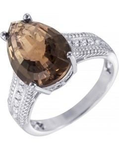 Кольцо с бриллиантами раухтопазом из белого золота Джей ви