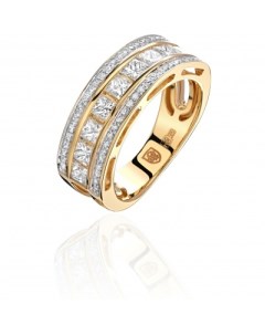 Кольцо с 59 бриллиантами из жёлтого золота Эстет