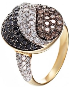 Кольцо с 147 бриллиантами из жёлтого золота Джей ви