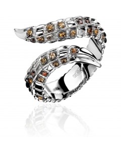 Кольцо с турмалинами и бриллиантами из белого золота Эстет