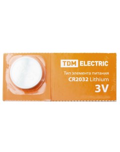 Батарейка TDM CR2032 Lithium 3V BP 5 Tdm еlectric