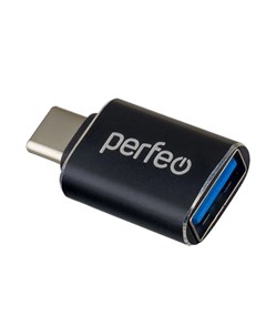 Переходник адаптер USB USB Type C OTG черный PF VI O009 Black PF_C3006 Perfeo