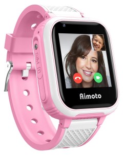 Детские смарт часы Pro Indigo 4G 1 4 камера SOS геозоны видеозвонок розовые Aimoto