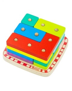 Сортер Цветные Плашки развивающая деревянная Монтессори игрушка для детей Alatoys
