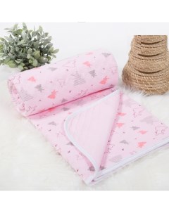 Одеяло покрывало трикотажное Мишки малышки розовый 140х200 Артпостель