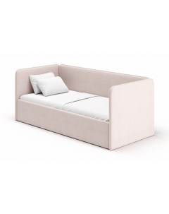 Кровать диван Leonardo 160х70 светло розовый боковина большая с матрасом эко Romack