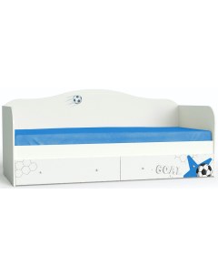 Подростковая кровать МАМА Футбол 80 190 ЛДСП Шимо светлый белый 101185 Мебельная компания “мама”