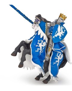 Набор фигурок Король знака Дракона с копьём в синем и его конь 39387 39389 Papo