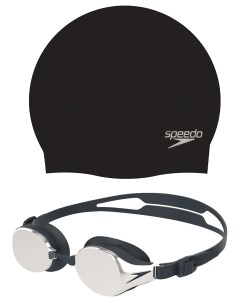 Очки для плавания Hydropure Mirror шапочка Plain Molded Silicone Cap в комплекте Speedo