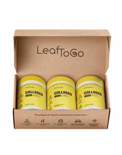 Коллаген пептидный порошок с витамином С и вкусом лимона набор 3 шт 540 г Leaftogo