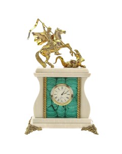 Часы каминные из малахита Конь с попоной Nobrand