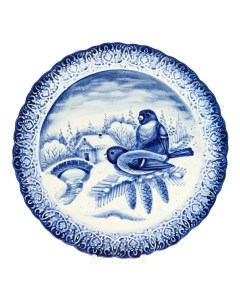 Декоративная тарелка Зимний пейзаж Гжель Nobrand