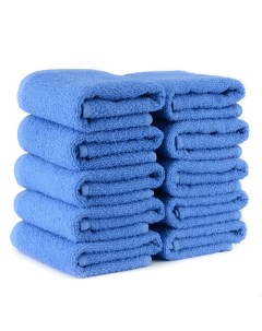 Набор полотенец махровых 10шт 30х50см для рук темно голубой Dreamtex