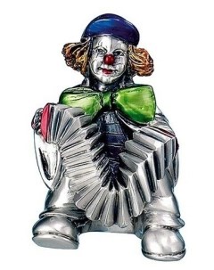 Статуэтка с серебрением Клоун с аккордеоном Mida